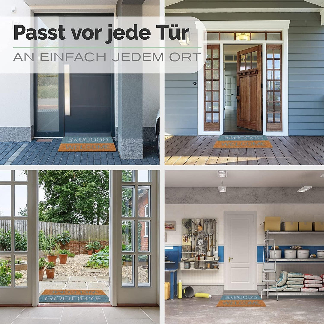 Entrando Fussmatte aus Kokos 40x60 cm - 20 Stillvolle Motiven - für aussen, robust, rutschfest - ide