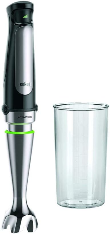 Braun MultiQuick 7 MQ 7000X Stabmixer inkl. 600 ml Mix- &amp; Messbecher, 1000 Watt, schwarz &amp; Braun Kaf