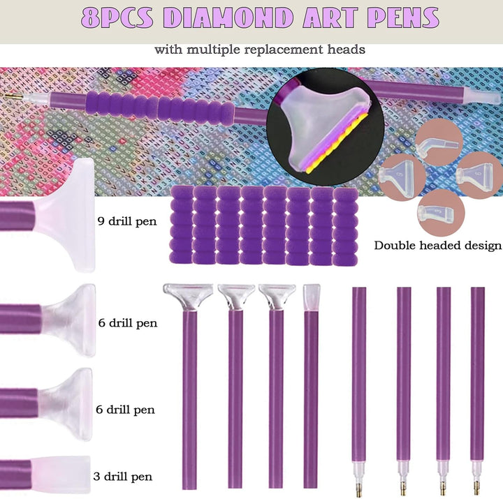 161 Stück All-Inclusive Diamant Malerei Werkzeug Set Diamond Art Zubehör Kit mit A4 Diamant Painting
