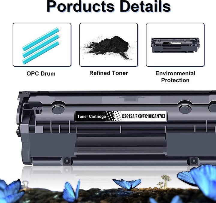 LOSMANN 2X Toner Kompatibel für Q2612A 12A FX9 FX10 CAN703 für HP LaserJet 1010 1012 1015 1018 1020