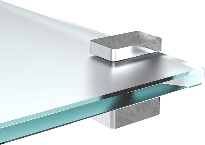 bijon Glasregal Glasablage Wandregal Glas Bad-Regal Glas Badezimmer Regal 60x20cm Mattglas + Halteru