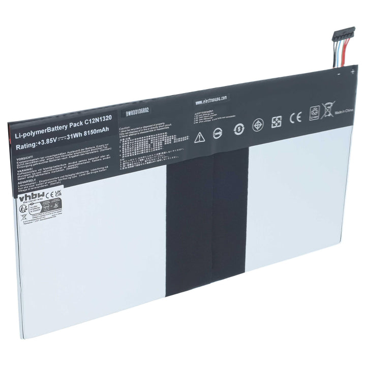 vhbw Li-Polymer Akku 8150mAh (3.8V) kompatibel mit Netbook Pad Tablet Asus Transformer Book T100, T1