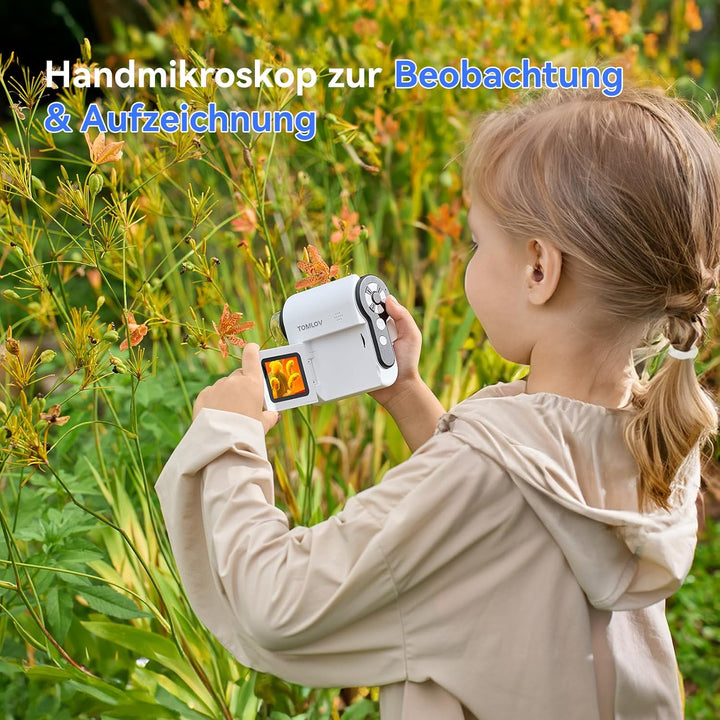 TOMLOV P20 Handheld Digital Mikroskop für Kinder, Mehrere Taschenmikroskop, Tragbare 1080P DV-Kamera