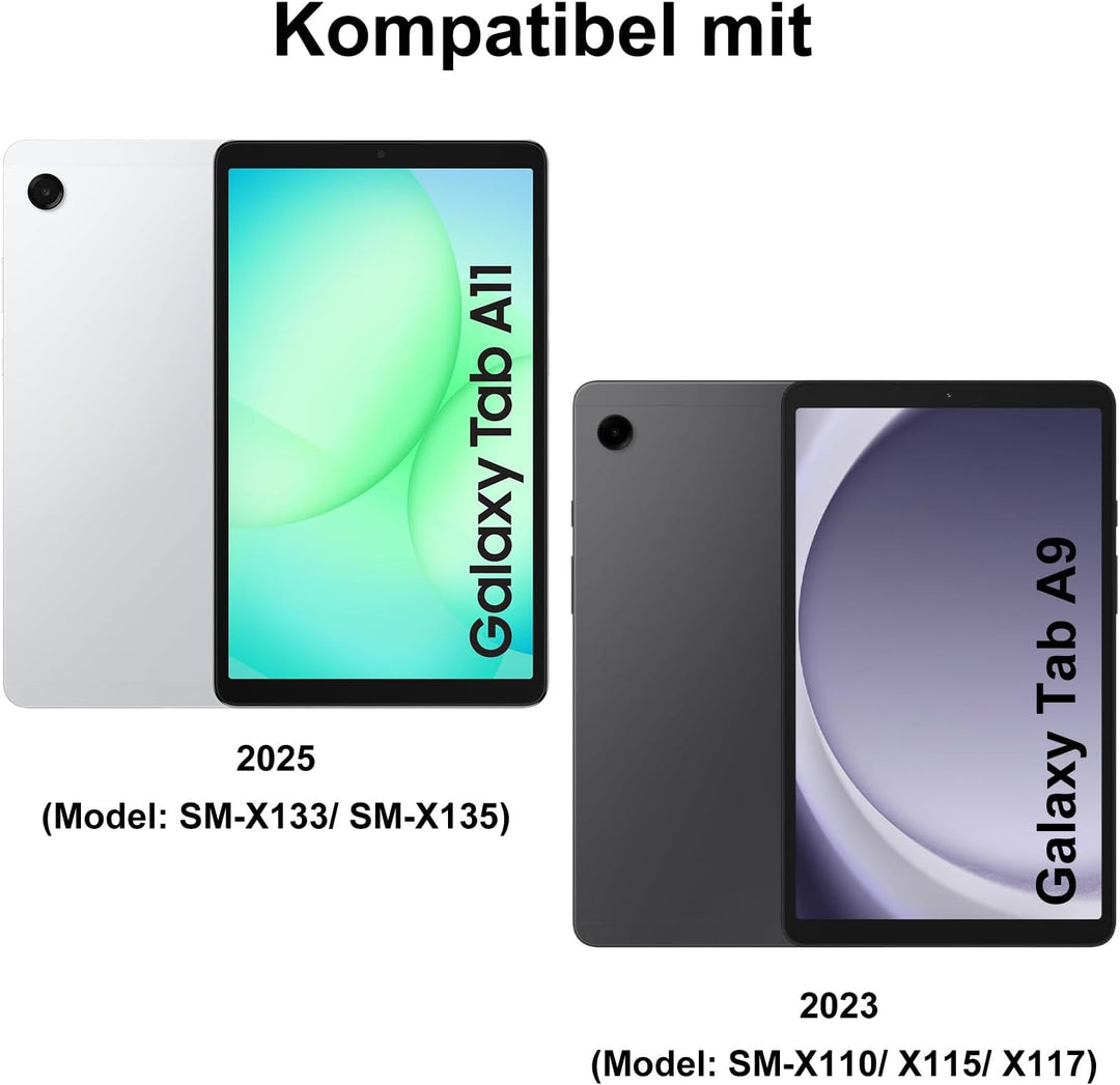 Hülle mit Tastatur für Samsung Galaxy Tab A11/ A9 8,7 Zoll (2025/2023) Rosa Rosa, Rosa Rosa