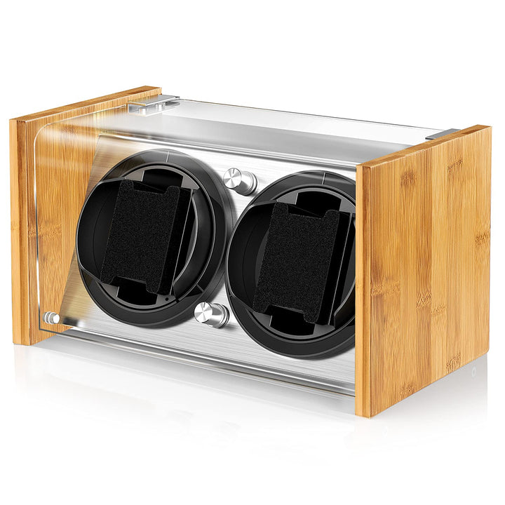 Watch Winder Smith Uhrenbeweger aus Bambusholz für 2 grossen Herren