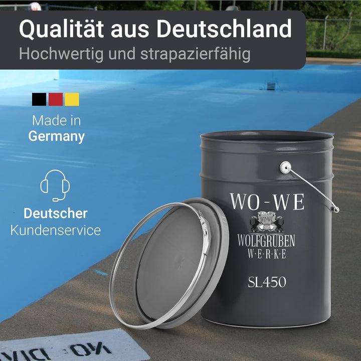 WO-WE 2K Poolfarbe Poolbeschichtung Schwimmbadfarbe - Steingrau wie RAL 7030-5Kg RAL7030 - Steingrau