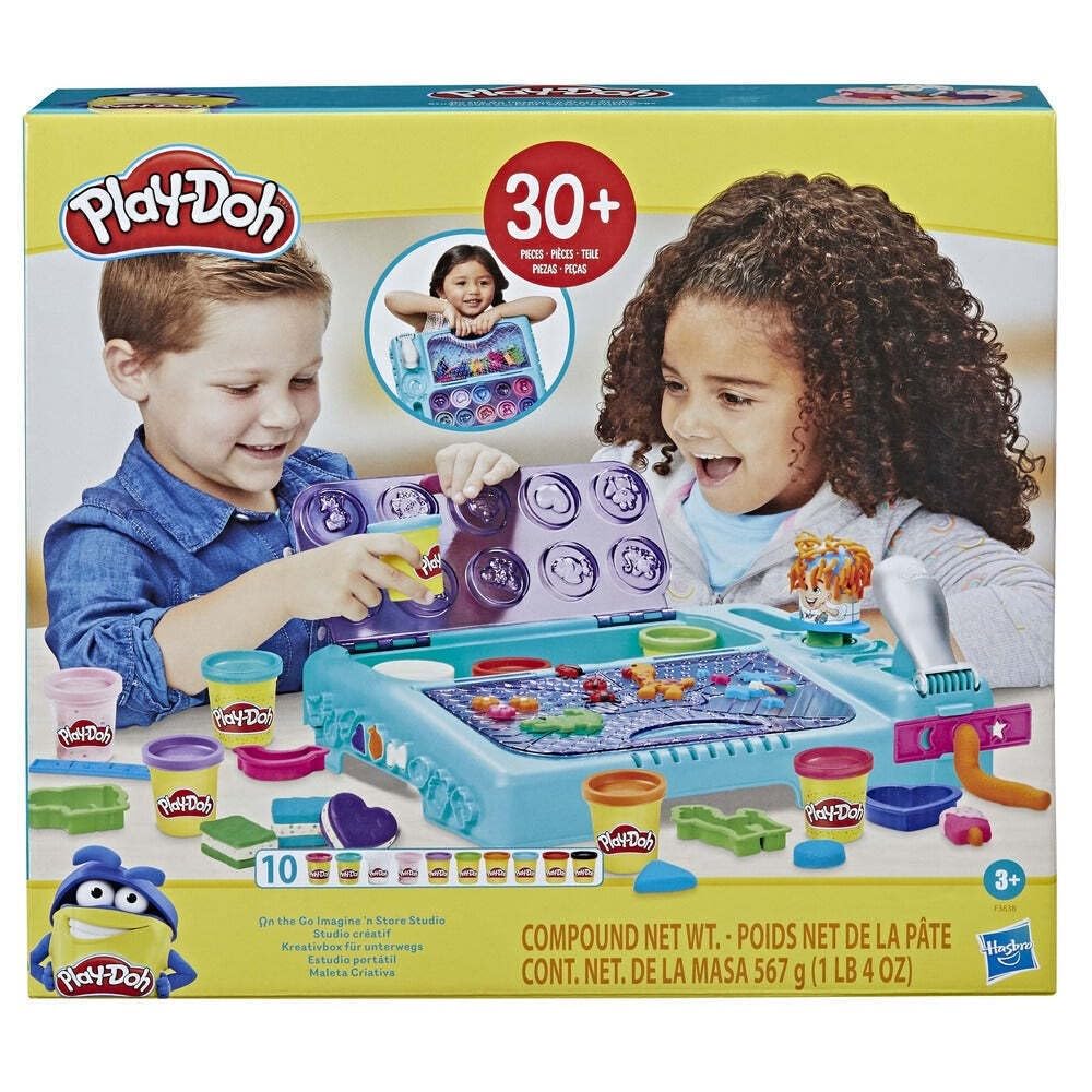 Play-Doh Kreativbox für unterwegs mit mehr als 30 Knetwerkzeugen und 10 Dosen