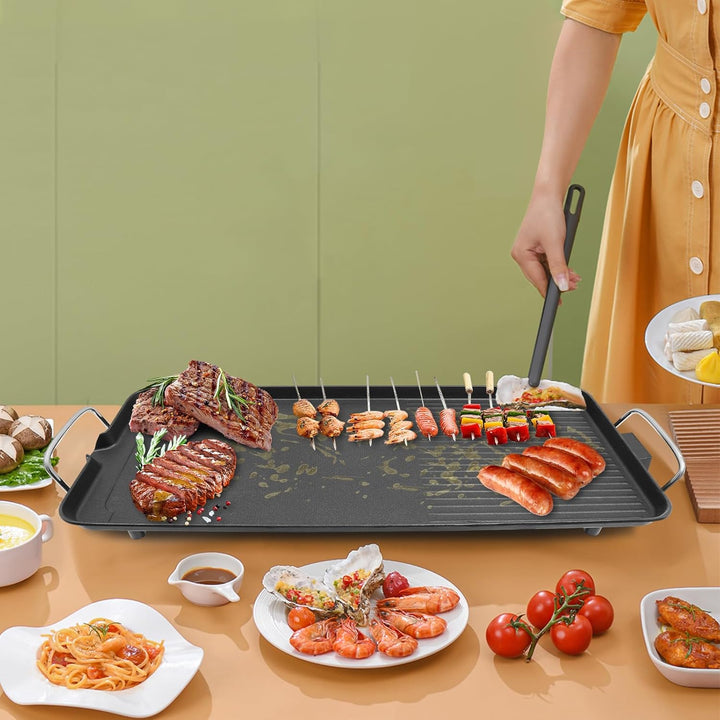 1500W Elektrischer Barbecue Tischgrill aus Aluminiumlegierung, Verstellbare Temperatur Elektrogrill
