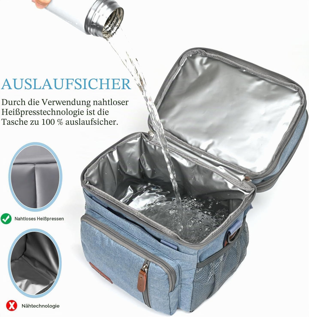 MIYCOO Kühltasche Lunchtasche für Männer und Frauen - Doppeldecker Lunchtasche, Mittagessen Tasche -