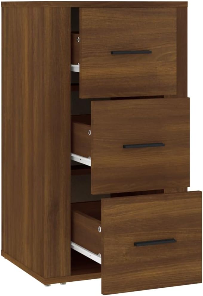 FIRBNUS Bücherschranks 40x33x70 cm Seitenschrank mit 3 Schubladen Beistellschrank Schubladenschrank