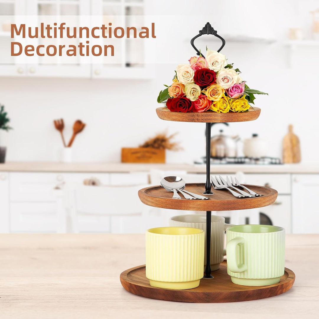 Etagere Tortenständer/Cupcake Ständer aus Holz | Kuchenplatte Kuchenständer Halter Servierständer mi