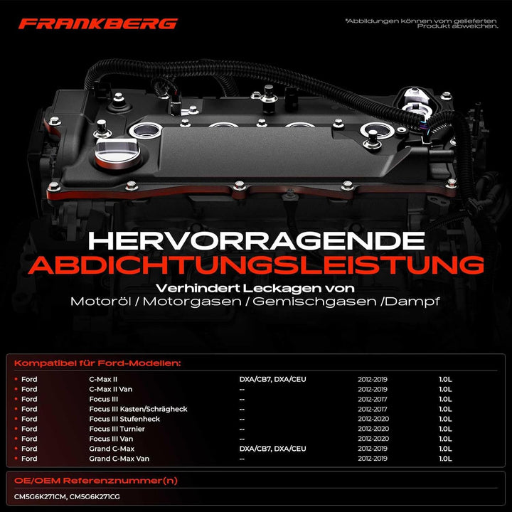 Zylinderkopfhaube Ventildeckel für C-Max II/Grand C-Max DXA/CB7 DXA/CEU Focus III 1.0L Benzin 2012-H