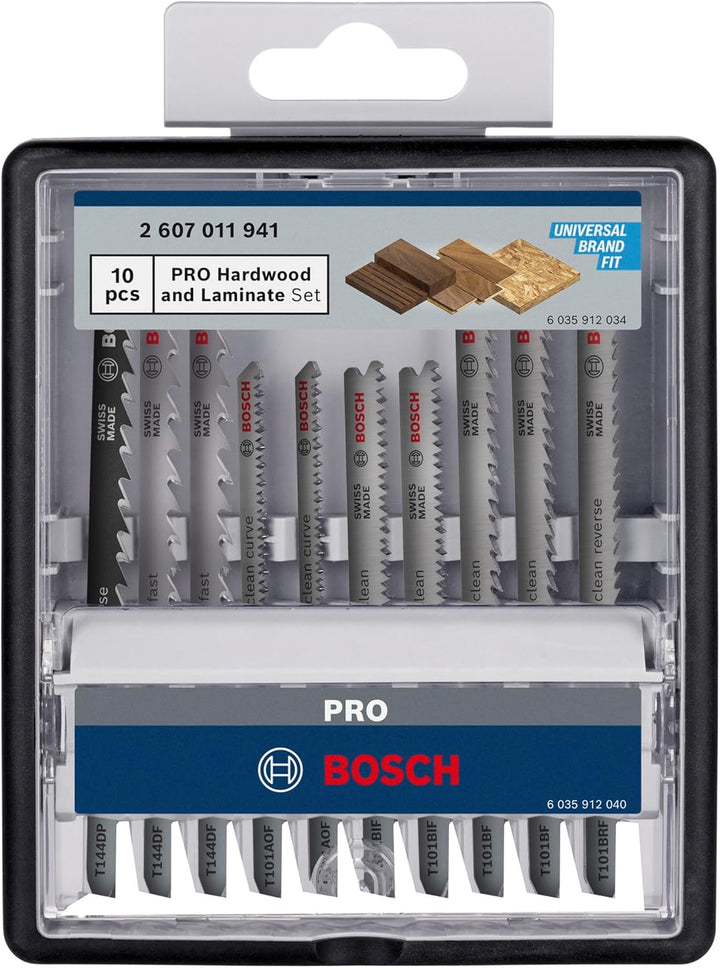 Bosch 10x PRO Hardwood and Laminate Stichsägeblatt-Set, 10-tlg. (für Hartholz, Parkett, Länge 83 mm,