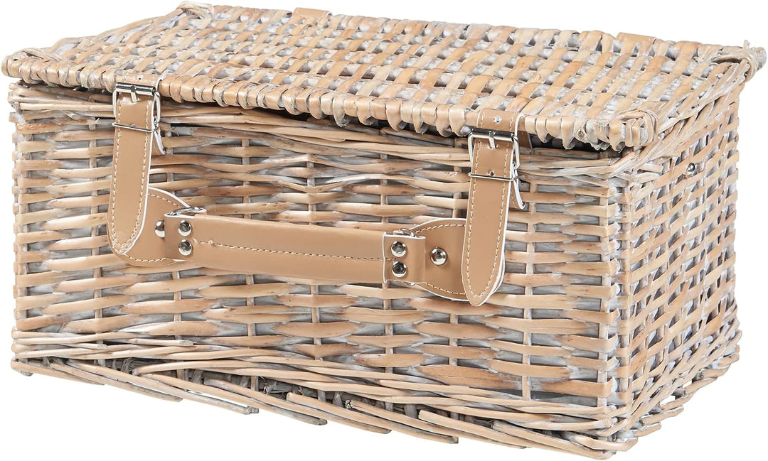 casa.pro Picknickkorb Lumparland Komplettset für 2 Personen mit Kühlfach Weidenkorb Picknickset aus