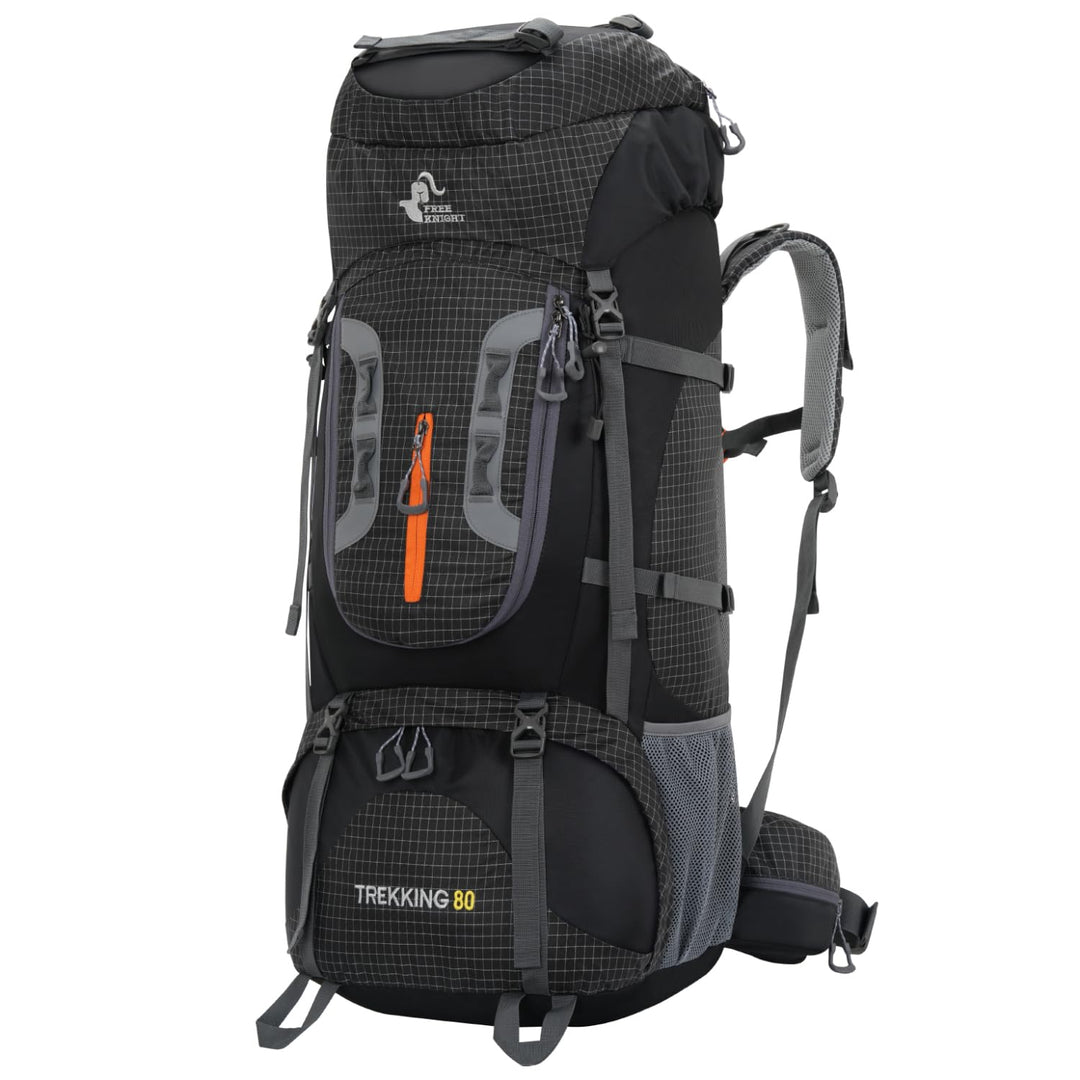 Bseash 80L Wasserdichter Wanderrucksack mit Regenschutz, leichter Outdoor-Sport, Reisen, Tagesrucksa