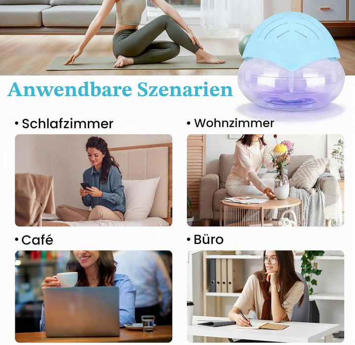 1L Luftreiniger Und Befeuchter, 21,5 X 21,5 X 19 cm Raumluftreiniger, Air Purifier, Lufterfrischer R