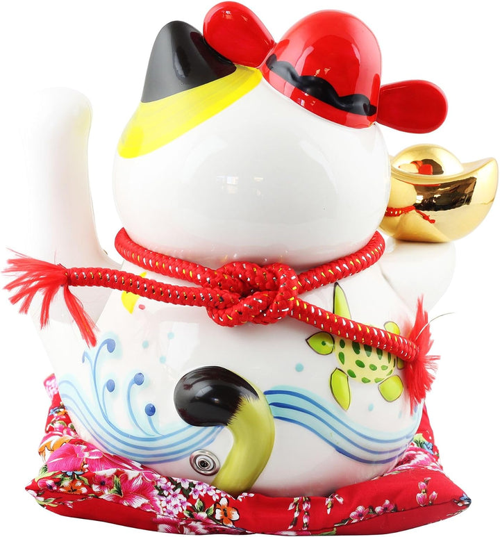 Freak Scene Glückskatze - Maneki-Neko - Winkekatze aus Porzellan 26 cm weiss - Maneki Neko Einheitsg