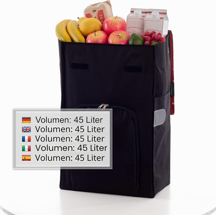 Andersen Einkaufstrolley Ersatztasche - 49 Liter - mit Kühlfach | Seiten- &amp; Fronttasche - wasserabwe