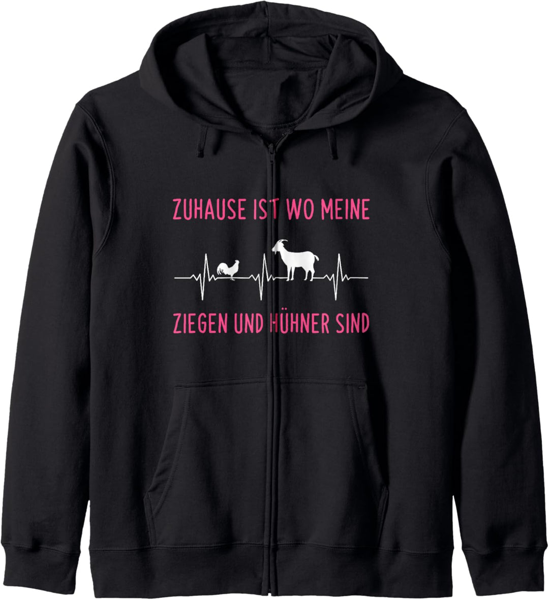 Zuhause Ist Wo Meine Ziegen Und Hühner Sind Herzschlag Kapuzenjacke