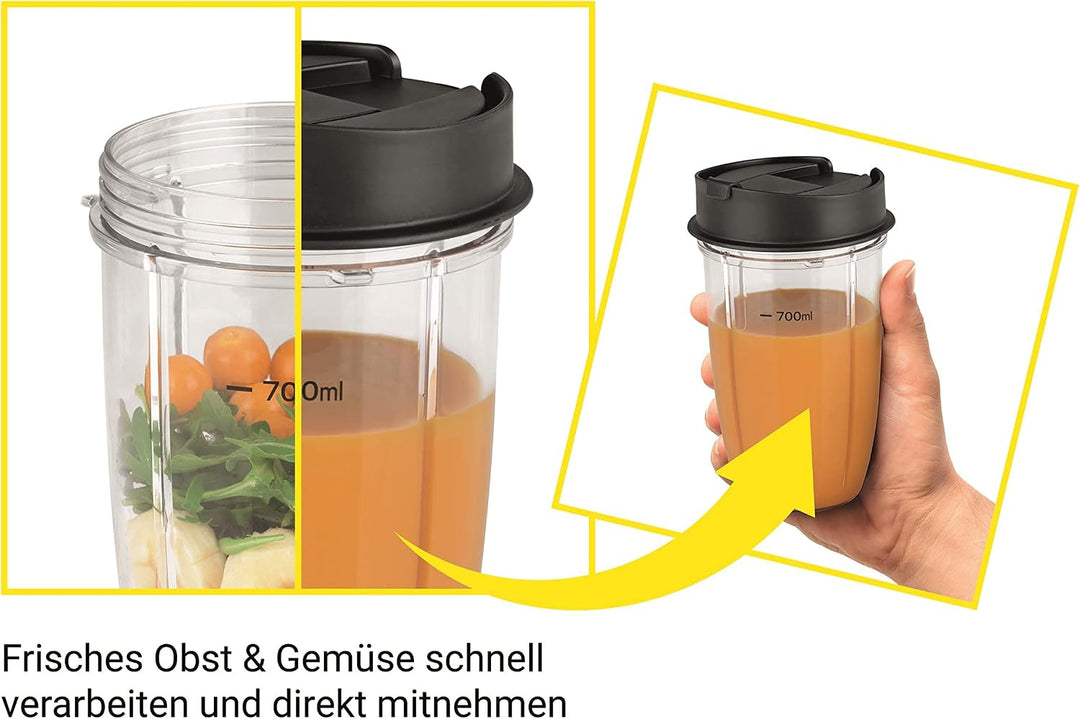 Nutrition Mixer in der Midnight Edition | Standmixer für Smoothies und Cocktails, Ice Crush Funktion