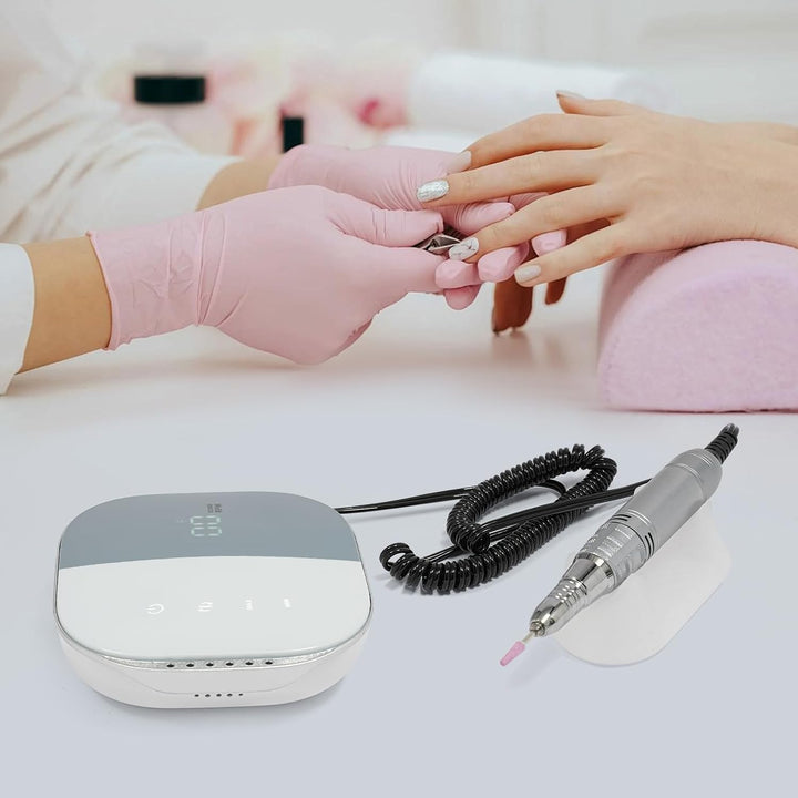 Touchscreen Nagelfräser 35000 U/Min Elektrische Nagelfeile LCD Weiss | Elektrische Nagelfeile mit 35