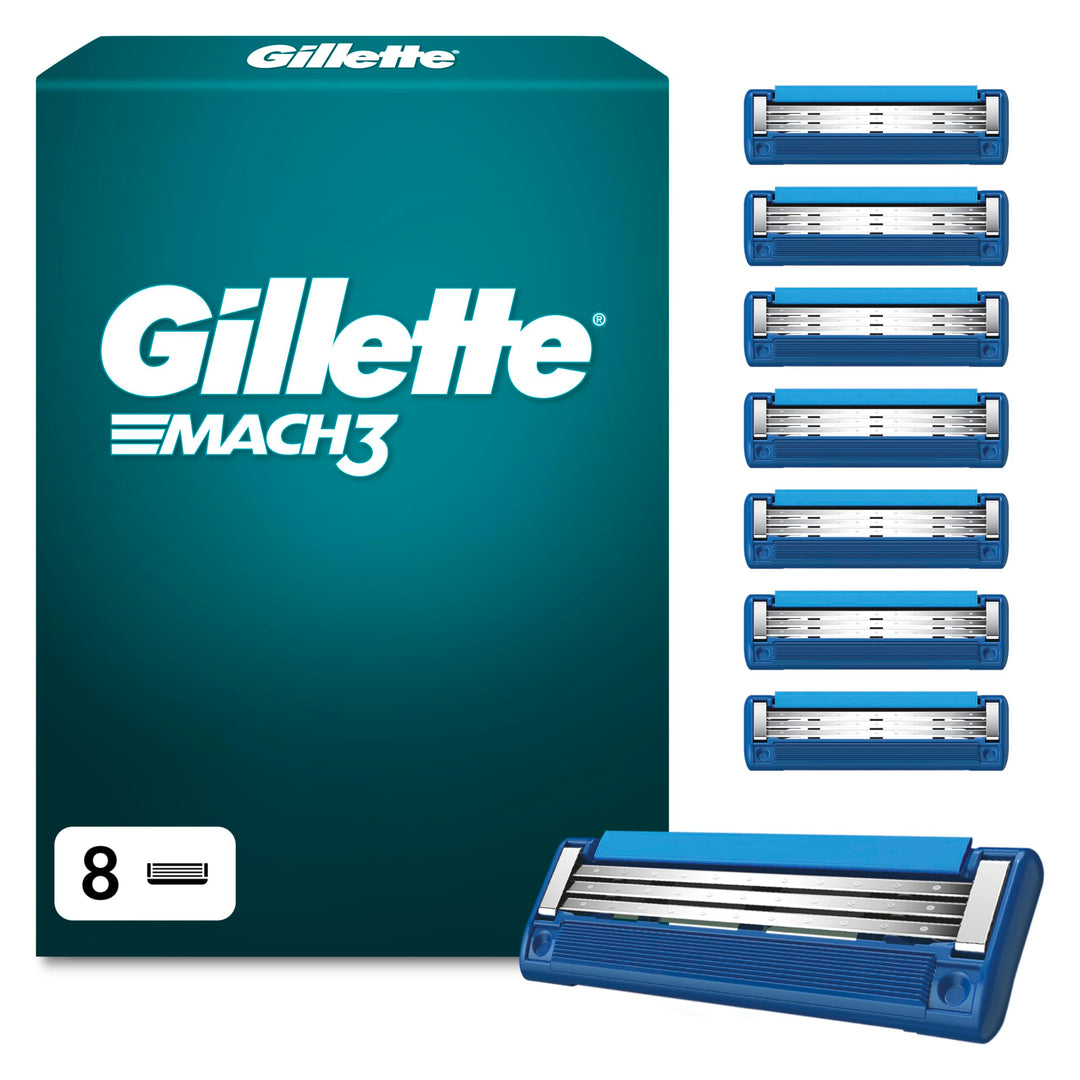 Gillette Mach3 Turbo Rasierklingen für Männer, 8 Original Gillette Ersatzklingen, Klingen für Herren