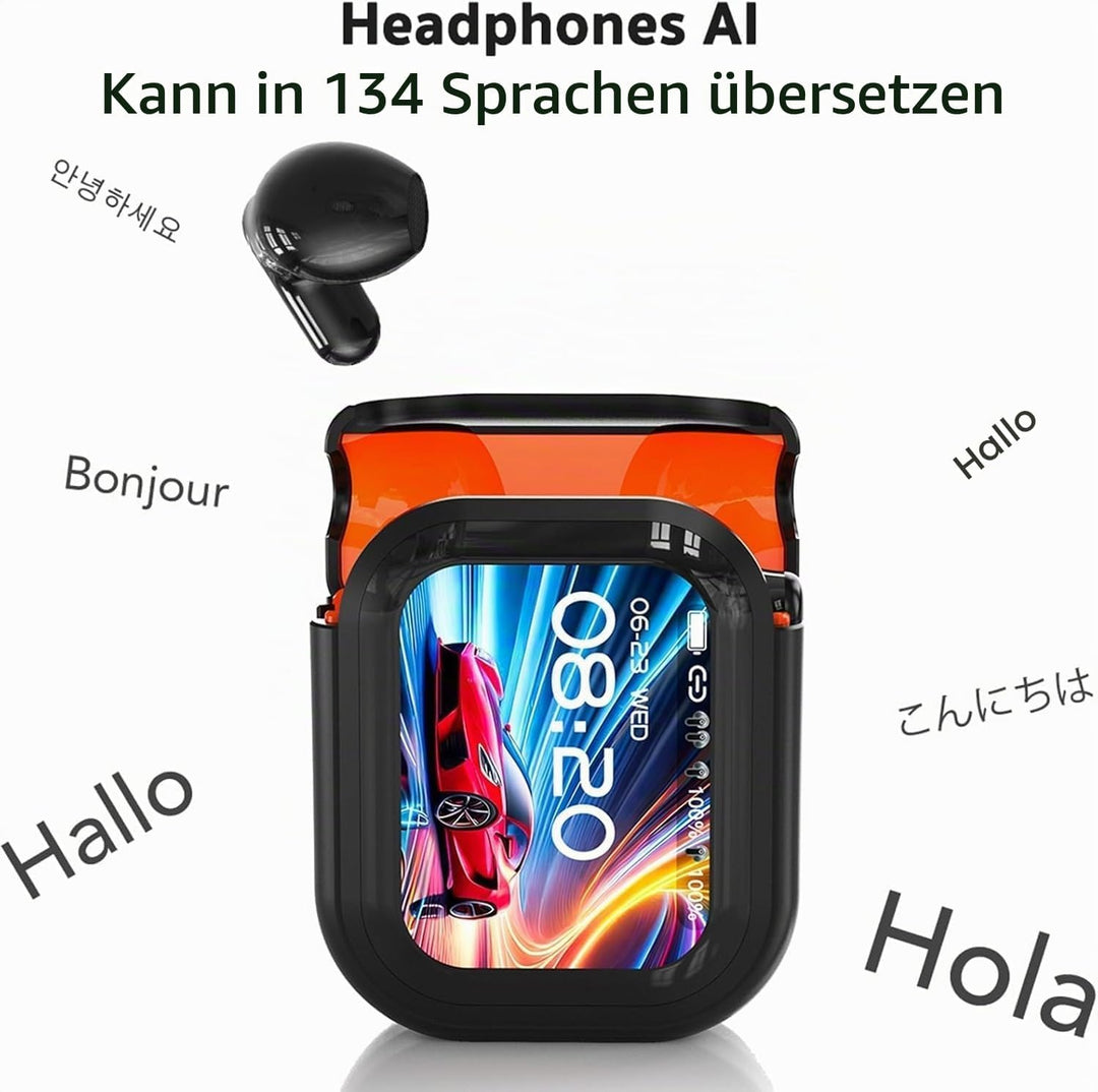 2025 NEUE NE20 Übersetzer Kopfhörer, 3-in-1 Bluetooth 6.0 AI Übersetzer-Ohrhörer Echtzeit mit 6 Über