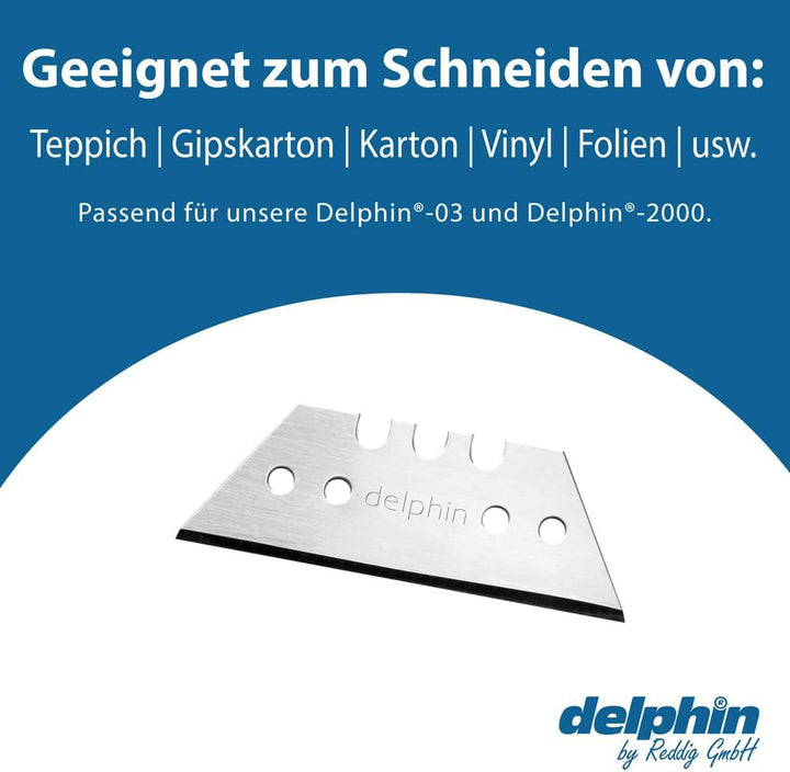 Delphin®-Trapezklingen, Cuttermesser Klingen 19mm, 0,65mm stark, 100 Klingen in 10er Spender.