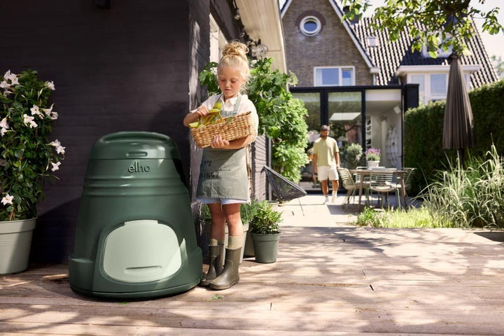 Elho Green Basics Komposter 200L Boden Platte - 100% Recyceltem Plastik - L 68.9 x B 69.9 x H 8.0 cm