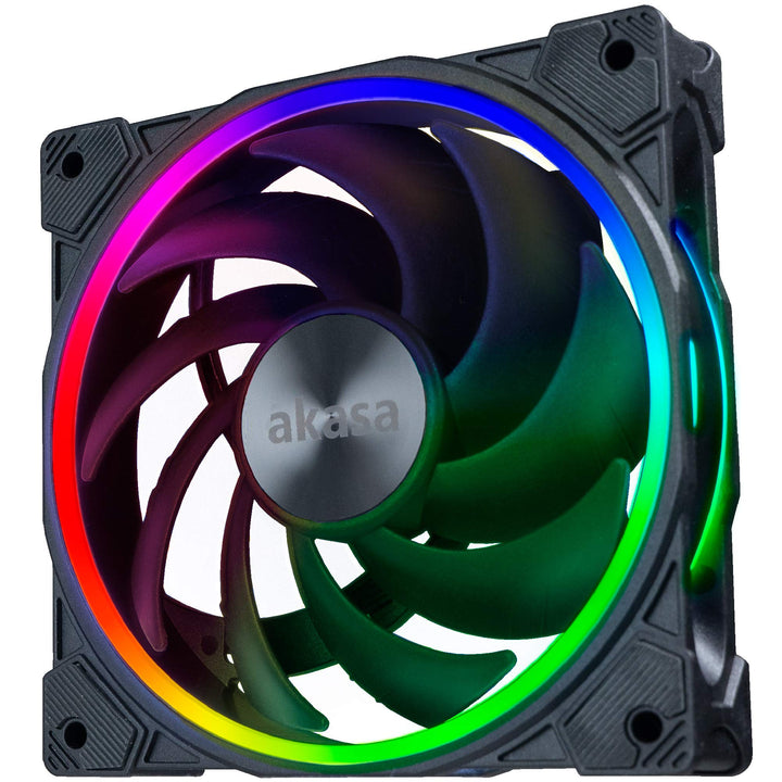Akasa SOHO AR, Addressable RGB LED Fan, 120 mm PWM Fan, Low-Noise ARGB Case Fan, with ARGB Light Loo