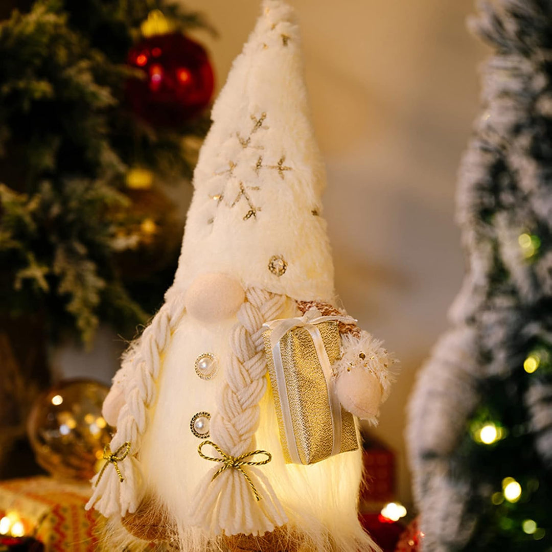 ACAREY Weihnachtsdeko 2 Stück Weihnachten Wichtel mit Licht, Weihnachten Deko Wichtel H32 Plüsch Wic