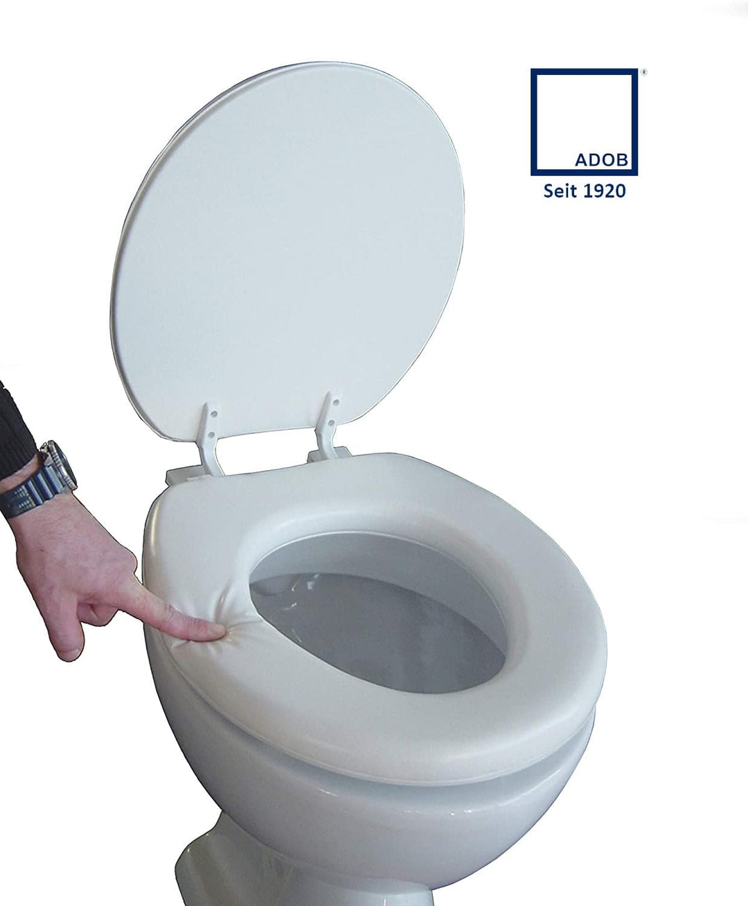 ADOB weich gepolsterter Soft WC Sitz Klobrille für bequemes Sitzen, Farbe weiss, 43012