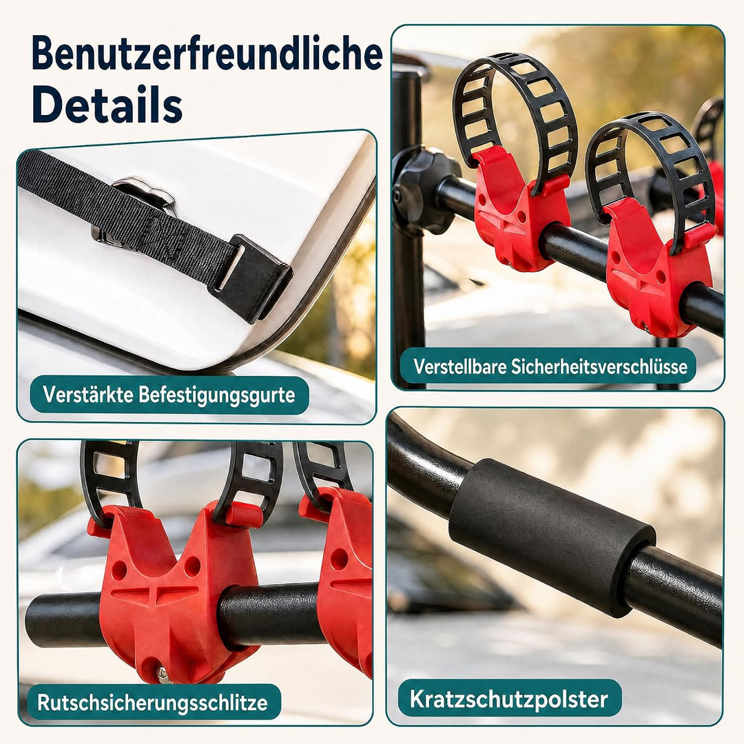 SOARS Fahrradträger Heckklappe, Faltbarer Fahrradhalter Auto Karbonstahl