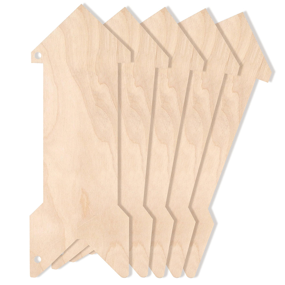 Creative Deco 5 x Holzzeiger Wegweiser Pfeil Anhängers | 30 x 11 cm | Blanko Holzschild zum Aufhänge