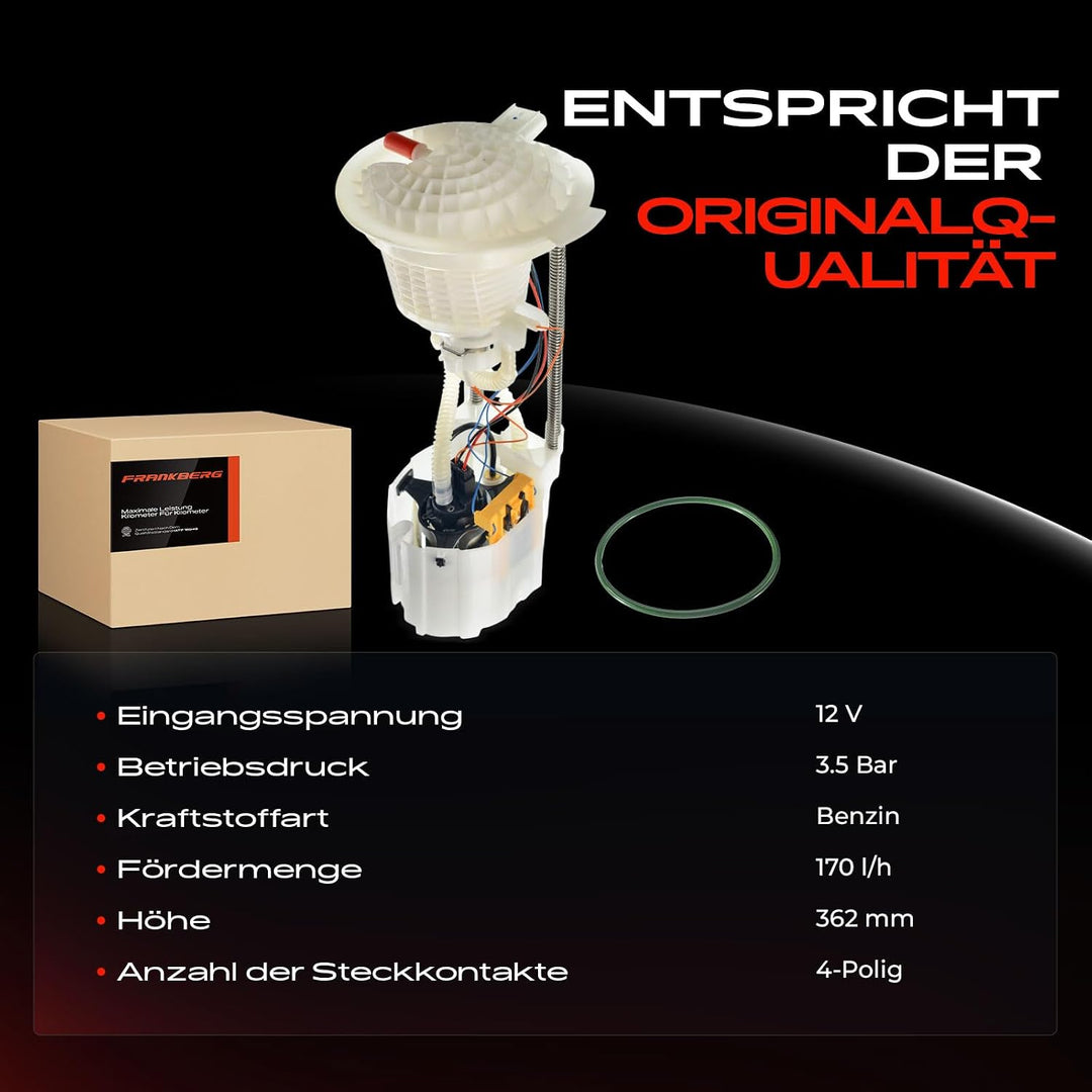 Frankberg Kraftstoffpumpe Benzinpumpe Kraftstoff-Fördereinheit Modul Satz ohne Drucksensor 4-Polig K