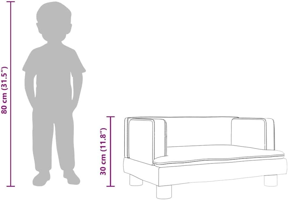 vidaXL Kindersofa, Couch für Kinder, Kindercouch mit runden Kanten, Kindersessel Minisofa Polstersof