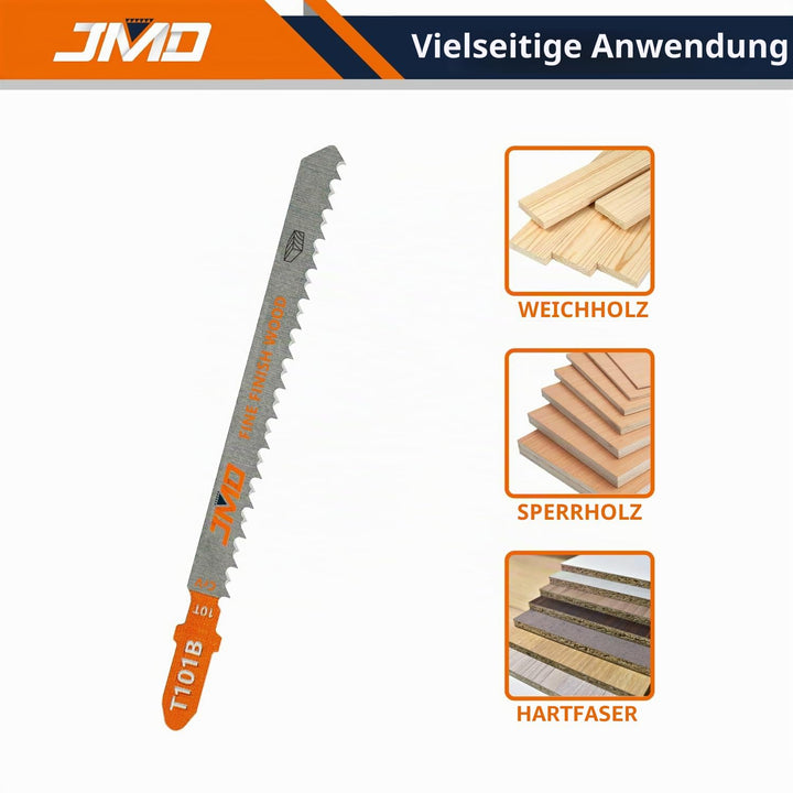 JMD 30 x T101B Stichsägeblatt Holz 100mm 10TPI Sägeblätter Stichsäge für Holz Zubehör Stichsäge Komp