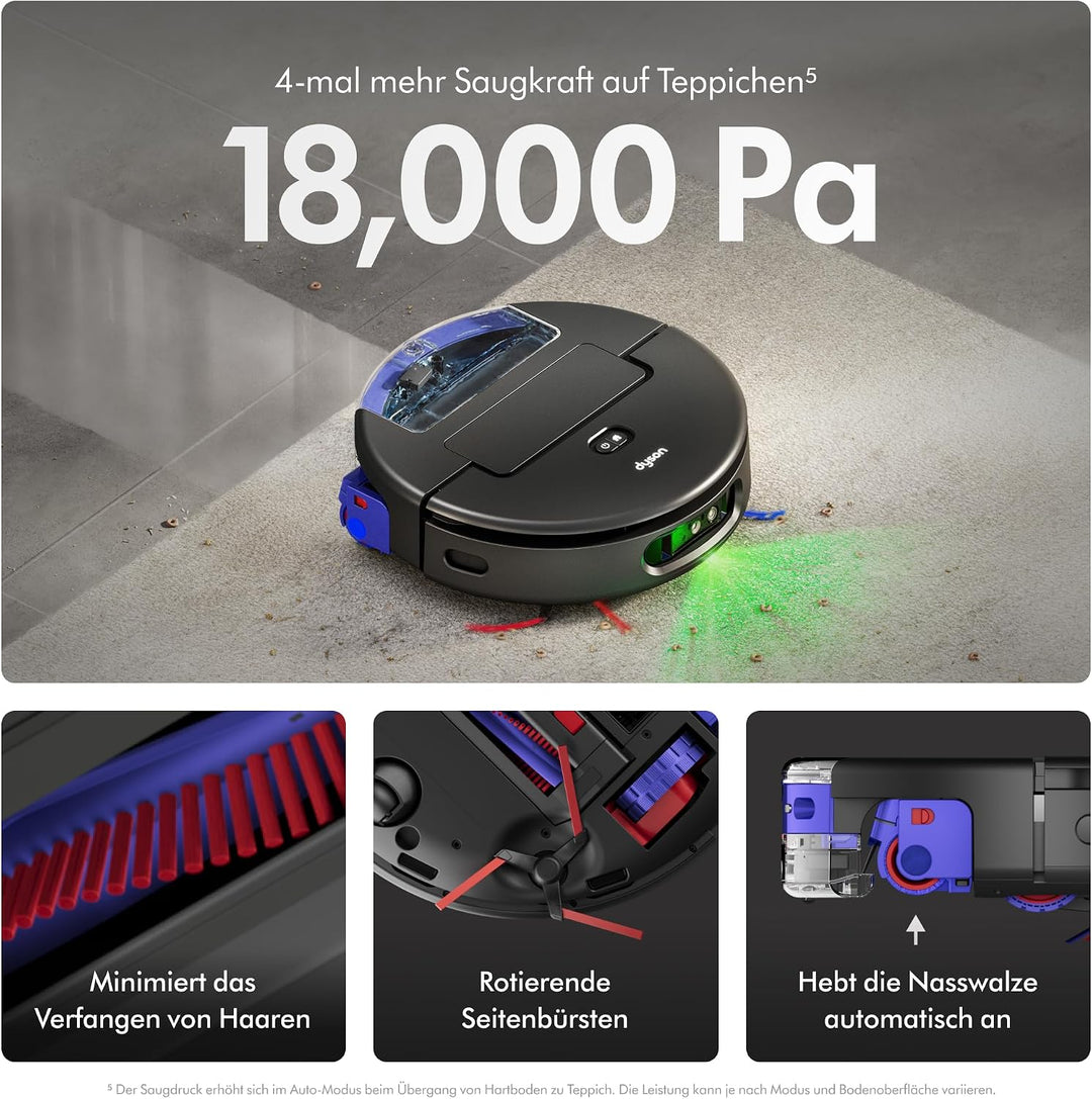 Dyson Spot+Scrub™ AI Nass- und Trocken-Roboterstaubsauger – Selbstentleerung, Selbstreinigende Nassw