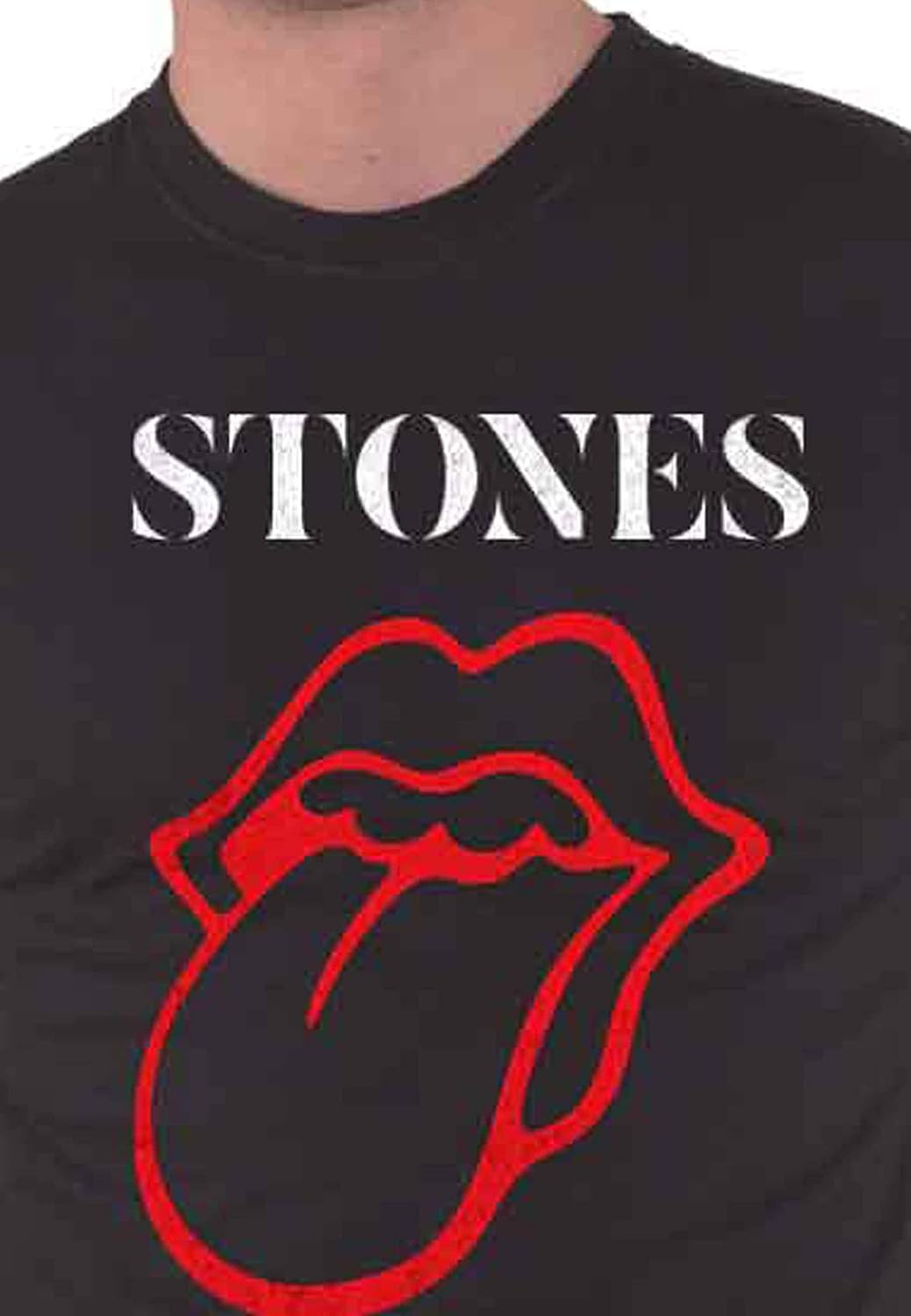 Rolling Stones Das T-Shirt Sixty Classic Vintage Tongue Offizielles Herren-M Schwarz S, Schwarz S