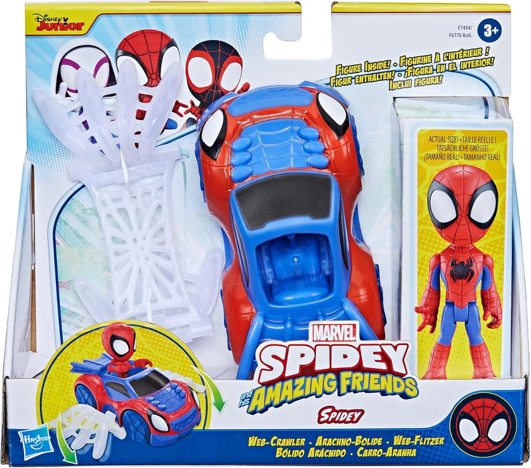 Spidey and his Amazing Friends Marvel Spidey Web-Flitzer Set, Spidey Action-Figur mit Fahrzeug und A