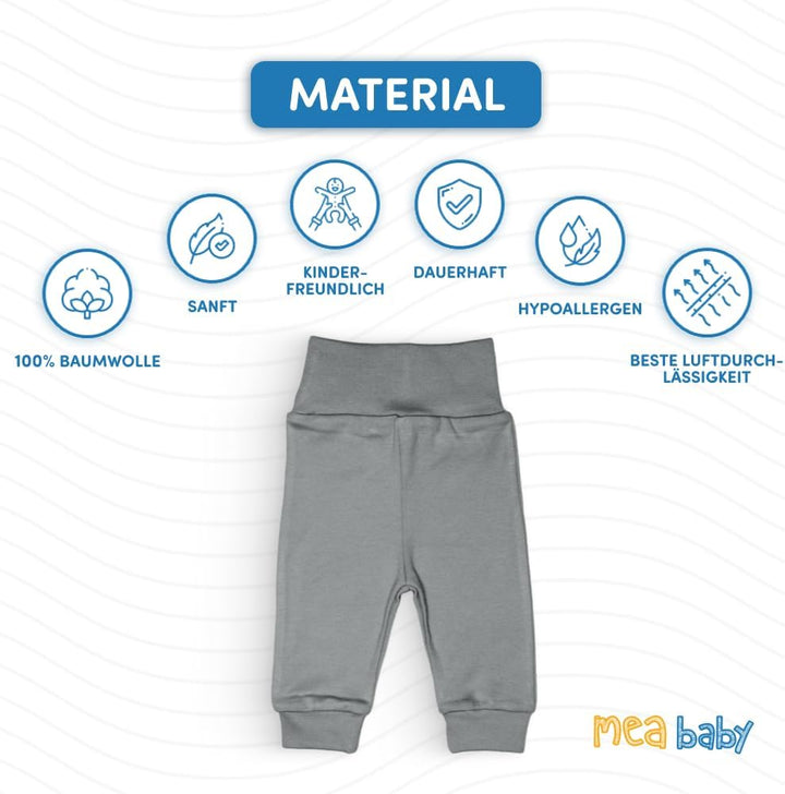 MEA BABY Unisex Baby Hose aus 100% Baumwolle im 5er Pack 56 Jungen6, 56 Jungen6