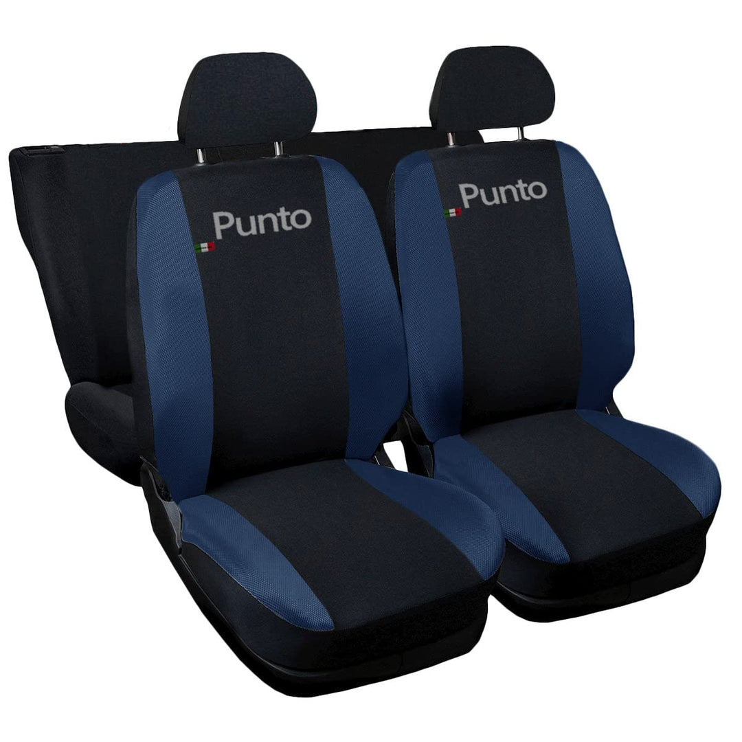 Lupex Shop Punto_NBs Punto zweifarbige Sitzbezüge - schwarz dunkel blau