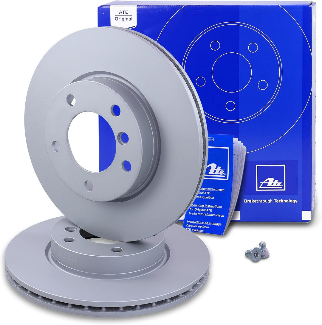 ATE Bremsenset Vorderachse inkl. Bremsscheiben vorne Ø 286 mm belüftet und Bremsbeläge vorne + Versc