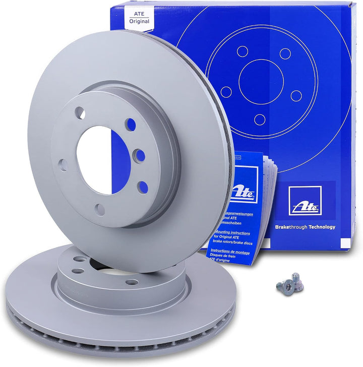 ATE Bremsenset Vorderachse inkl. Bremsscheiben vorne Ø 286 mm belüftet und Bremsbeläge vorne + Versc