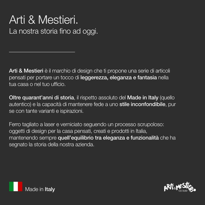 Arti &amp; Mestieri Musica - Design Garderobe 100% Made in Italy - aus Eisen, 70 x 30 cm - Schwarz geprä
