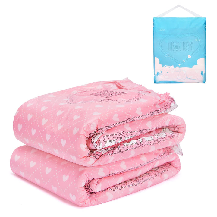 LittleForBig 5500-5800 ml Erwachsenen Gedruckten Windeln 2 Stück - Blushing Baby (XL) Rosa XL, Rosa