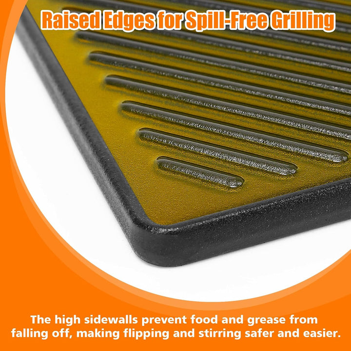Denmay 43,5cm x 23,5cm Gusseisen Grillplatte für Landmann Triton 2, Enders Kansas Pro 4, Boston Blac