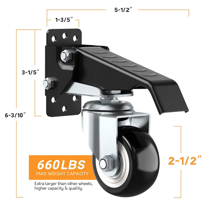 SOLEJAZZ Workbench Caster Kit 300KG Kapazität 4 Hochleistungs-einziehbare Workbench-Rollen Räder Ure