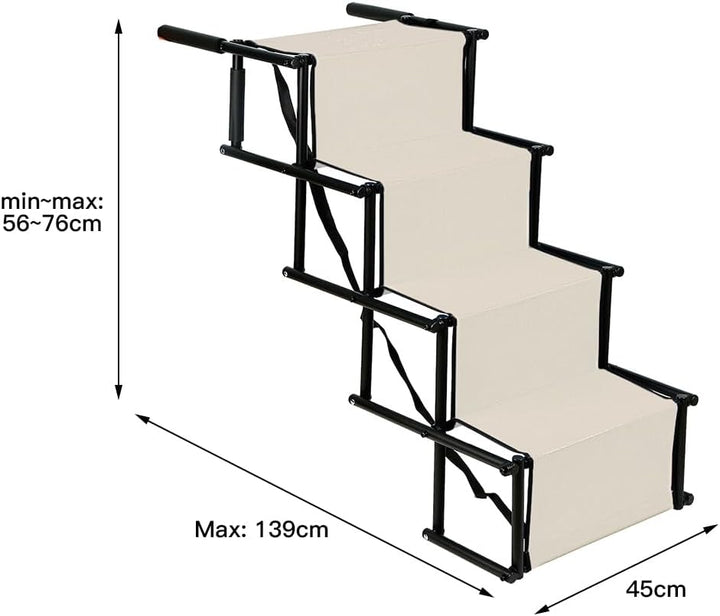 Supfine Hunderampen für Grosse Hunde, Bis 50 kg Belastbar Hundetreppe, Hunde Auto Rampen Faltbar, 4