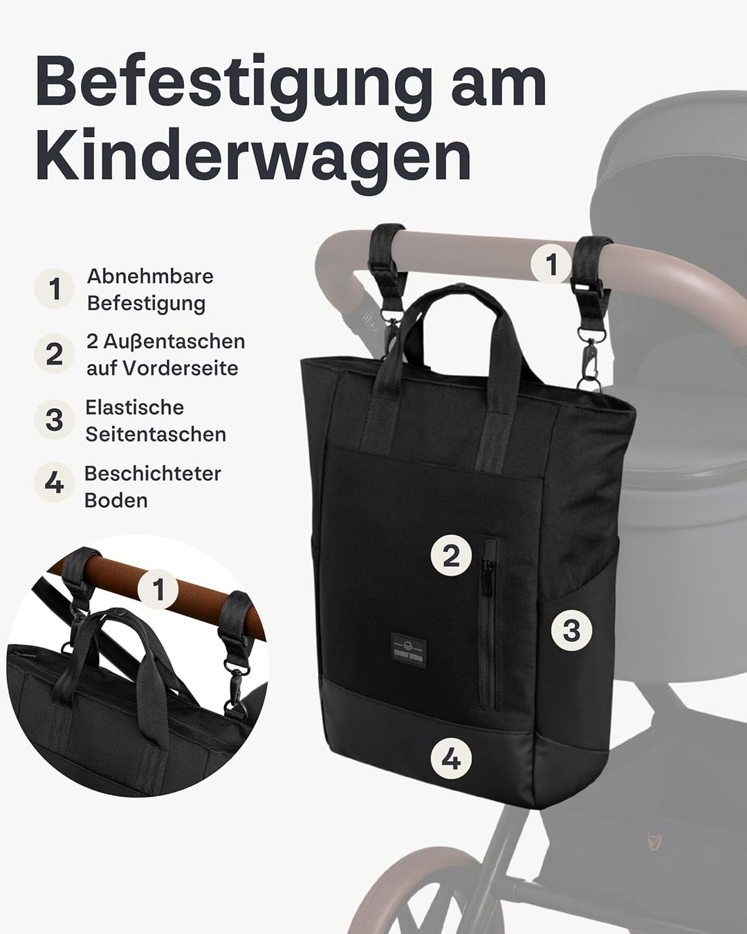 Johnny Urban Wickelrucksack &amp; Wickeltasche für Kinderwagen - Blair - Kinderwagentasche mit vielen Fä